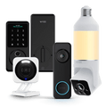The Entry Point Security Kit Plus includes a smart lock, a camera, a motion sensor, and a waterproof speaker.