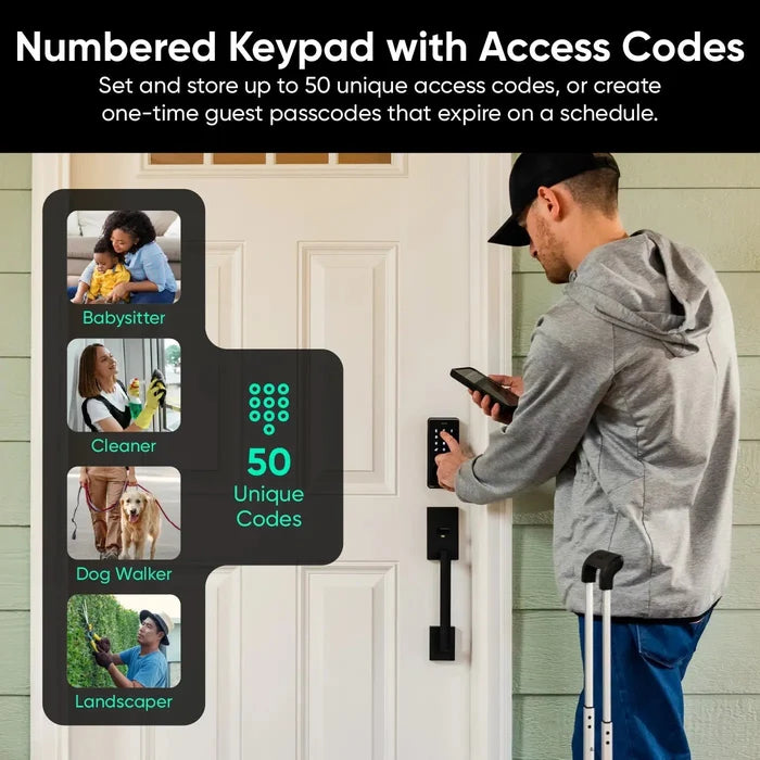Wyze Lock Bolt v2: A smart fingerprint door lock with Wi-Fi control, allowing for fast and secure entry.