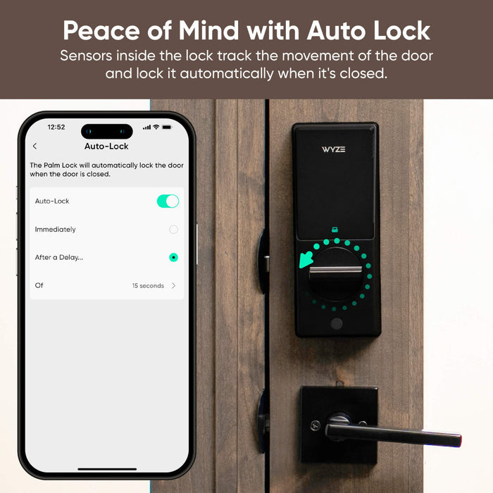 The Wyze Palm Lock is a smart lock that can be controlled through a smartphone app.