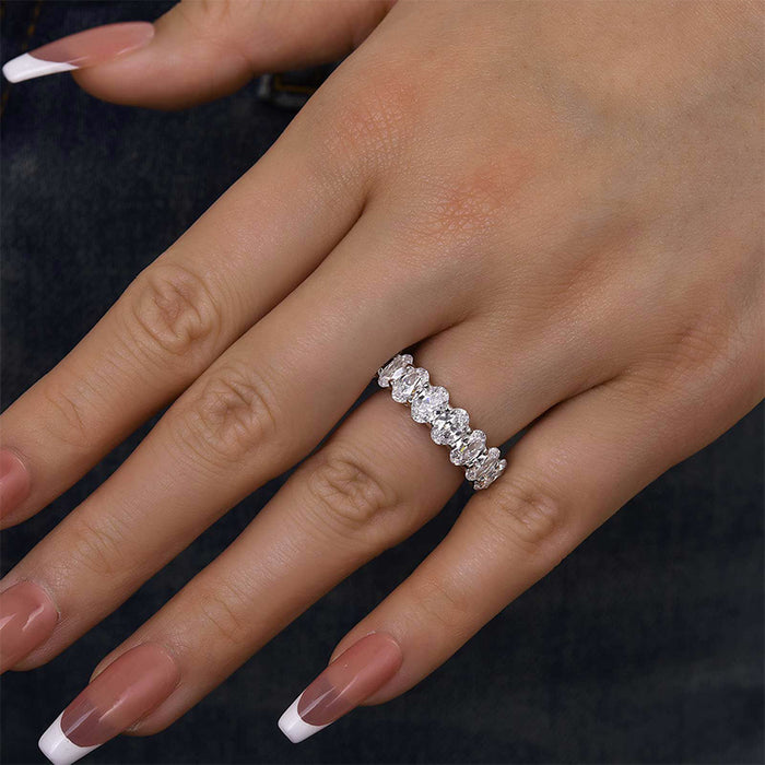 Eternity Oval Cut Simulated Diamonds Wedding Band