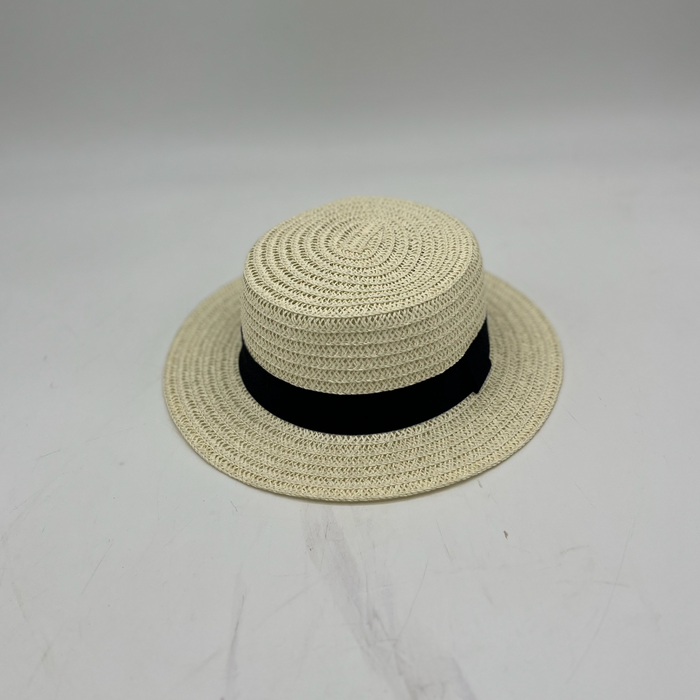 Boater Hat Ivory Straw / One Size