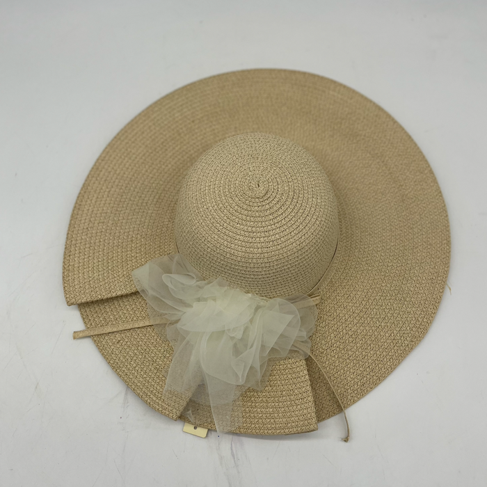 Ruffle Brim Straw / One Size
