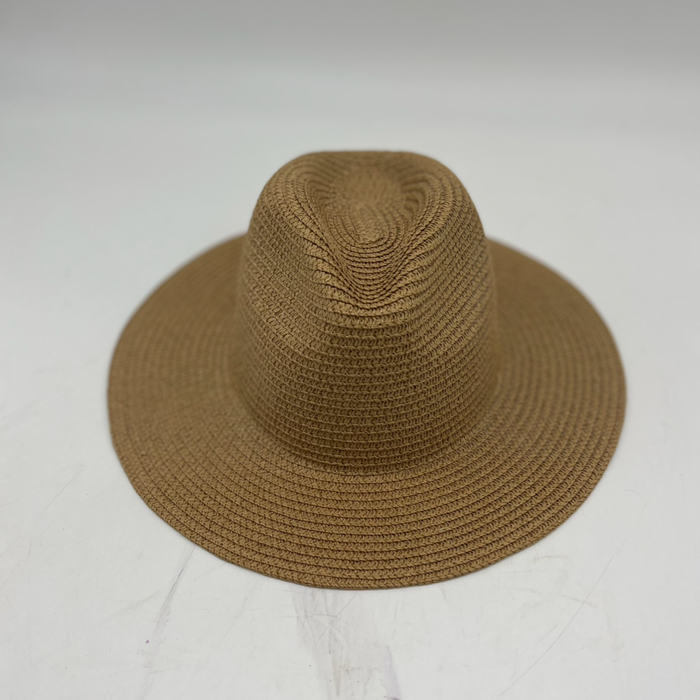 Tan Straw w/ Faux Leather Strap / Small-Medium