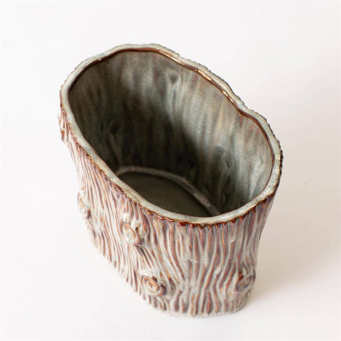 Faux Tree Stump Small Planter