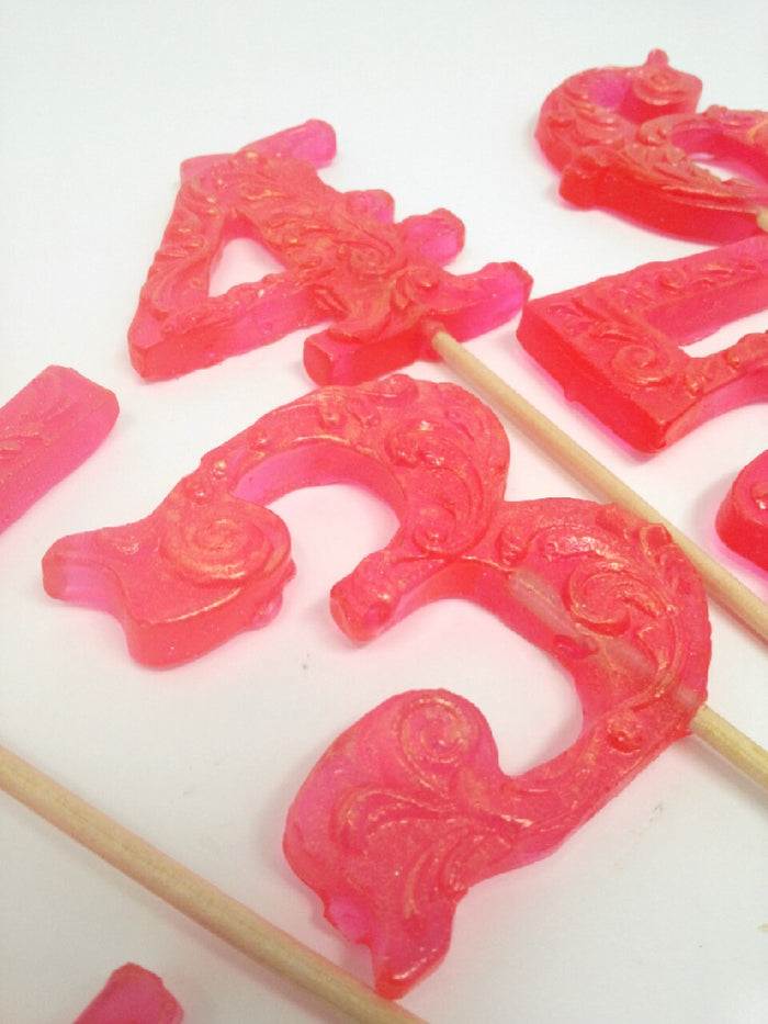 Filigree Number Lollipops 3-piece set by I Want Candy!