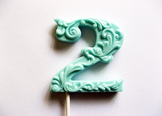 Filigree Number Lollipops 3-piece set by I Want Candy!