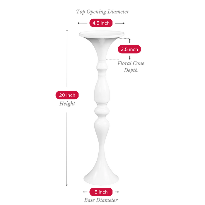 Flower Vase Riser Holder Centerpiece Stand 20"H - White