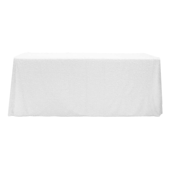 Flurries 90"x132" Rectangular Tablecloth - White