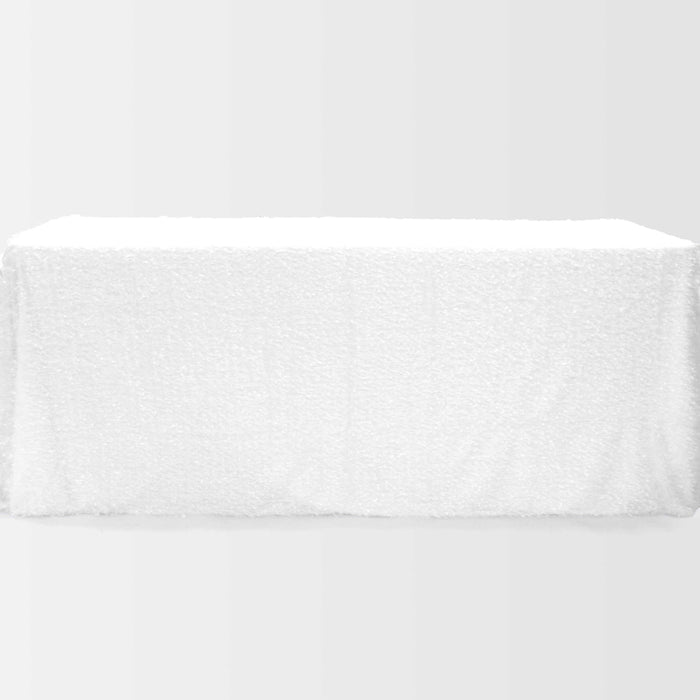 Flurries 90"x132" Rectangular Tablecloth - White