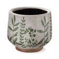 Foliage Footed Planter Large Green Multi Terracotta Summer