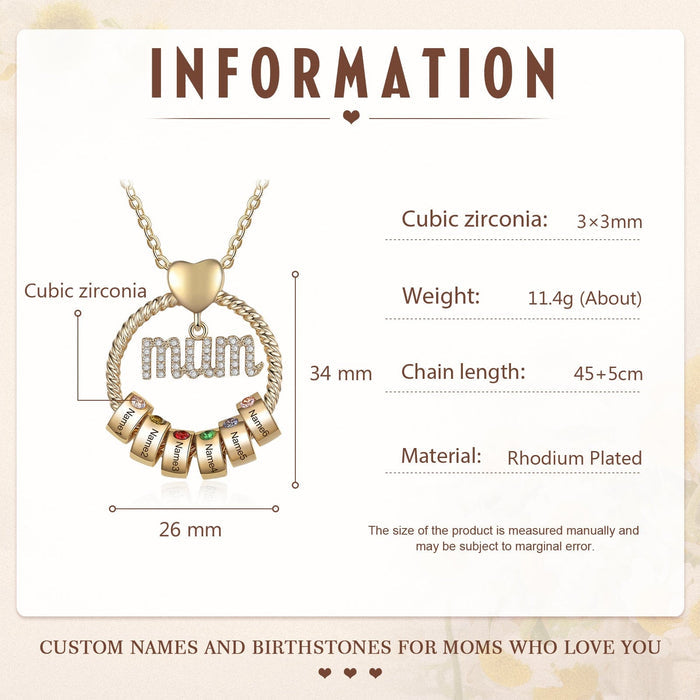 Gift for Mum Necklace Personalized Birthstones Family Necklace Mother's Day Gift Mom Necklace MelodyNecklace
