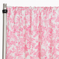 French Toile 12ft H x 52" W Drape/Backdrop Panel - Pink
