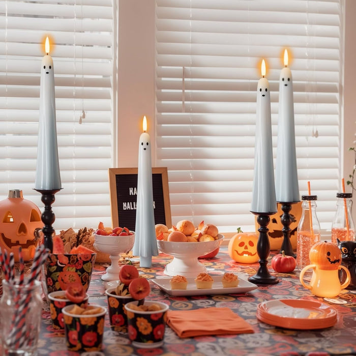 Ghost Flameless Taper Candles with Remote and Timer