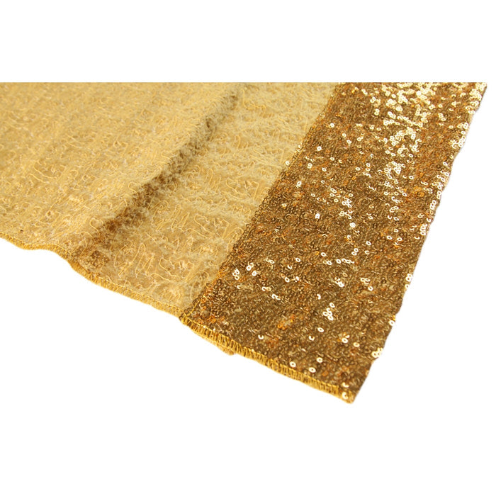 Glitz Sequin 14ft H x 52" W Drape/Backdrop panel - Gold - CV Linens