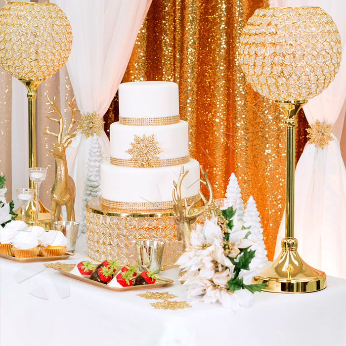 Glitz Sequin 14ft H x 52" W Drape/Backdrop panel - Gold - CV Linens