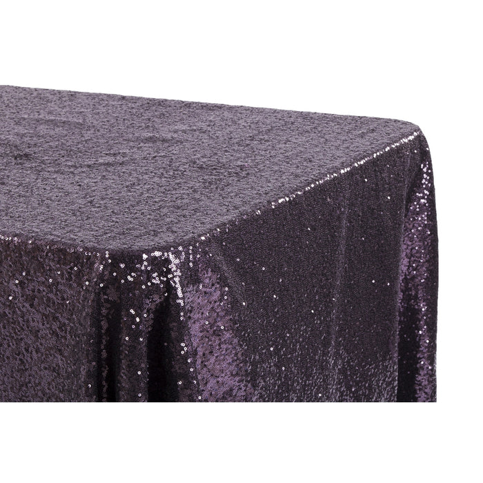 Glitz Sequin 90"x156" Rectangular Tablecloth - Eggplant/Plum - CV Linens