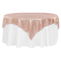 Glitz Sequin Table Overlay Topper 72"x72" Square  - Blush/Rose Gold - CV Linens