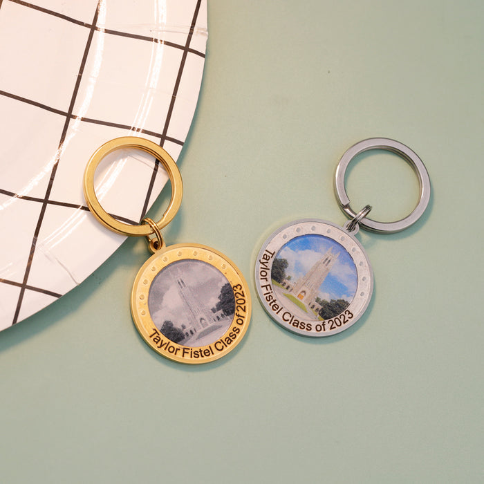 Graduation Commemorative Gift University Photo Keychain