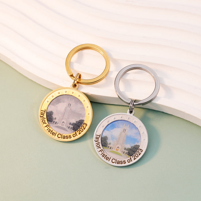 Graduation Commemorative Gift University Photo Keychain