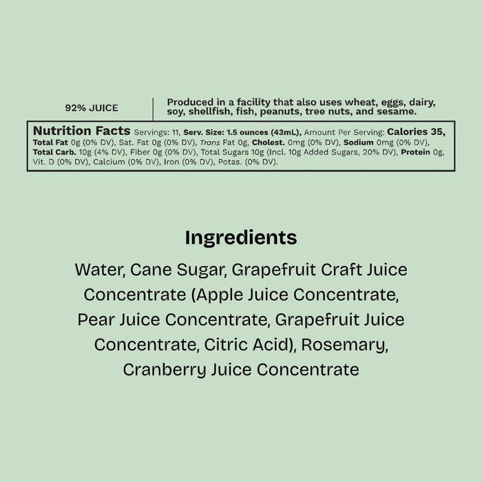 Grapefruit & Rosemary Cocktail and Mocktail Mixer, 16 fl oz