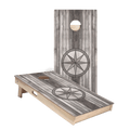 Gray Wood Compass Star Cornhole Boards, - American Cornhole Association