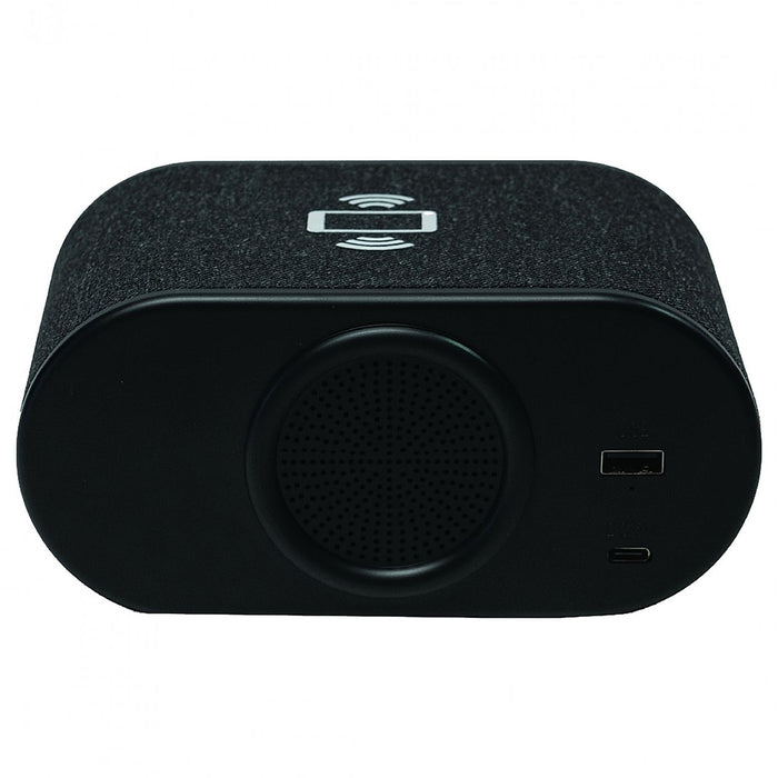 Groov-e Atlas II Alarm Clock Radio with Wireless Charging Pad - Black | GVCR06BK from Groov-e - DID Electrical