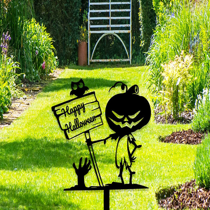 Halloween Metal Yard Stake with Spooky Outdoor Decor