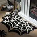 Halloween Spider Web Area Rug with Non-Slip Backing for Indoor Decor