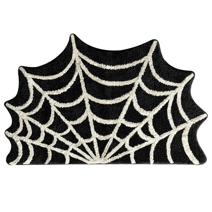 Halloween Spider Web Area Rug with Non-Slip Backing for Indoor Decor