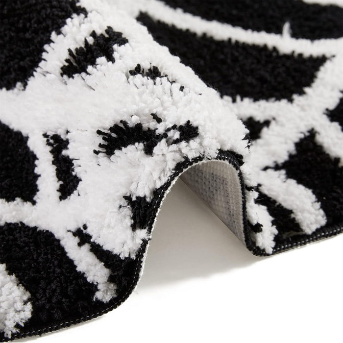 Halloween Spider Web Area Rug with Non-Slip Backing for Indoor Decor