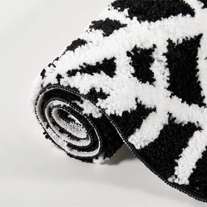 Halloween Spider Web Area Rug with Non-Slip Backing for Indoor Decor