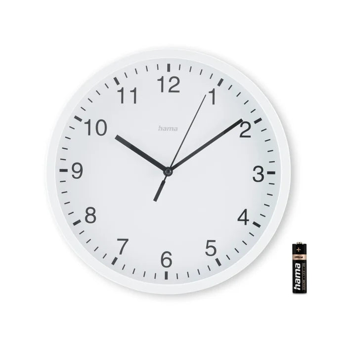 Hama Elba 25CM Non-ticking Wall Clock - White | 517524