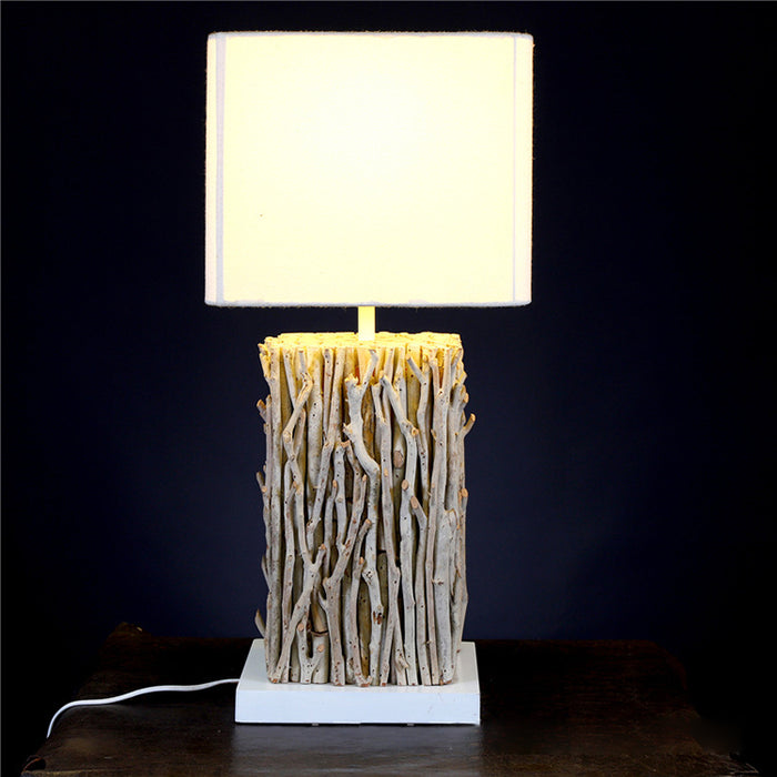 Handcrafted Wooden Floor Lamp