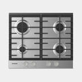 Hoover H-Hob 300 60CM 4 Zone Gas Hob - Stainless Steel | HHG6BRMX