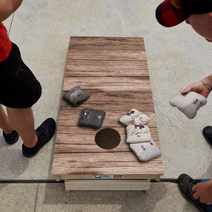 Horizontal Barn Wood Star Cornhole Boards - ACA - 000382 | American Cornhole Association
