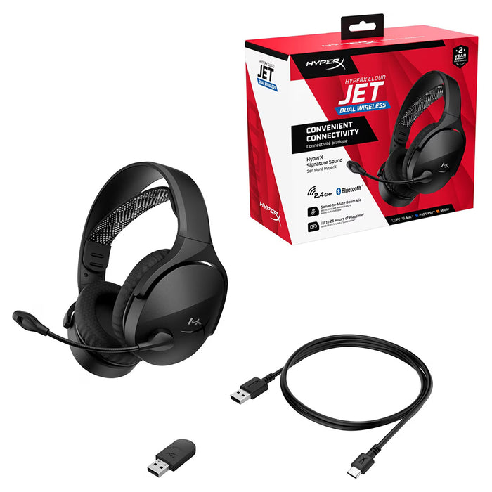 HP HyperX Cloud Jet Over-Ear Wireless Gaming Headset - Black | 259-AJ0T1AA from HP - DID Electrical