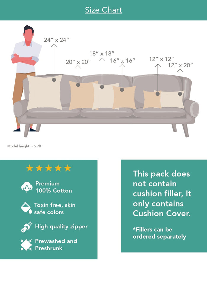 Indian Shimmer 100% cotton gold print ethnic cushion cover for sofa - Brown