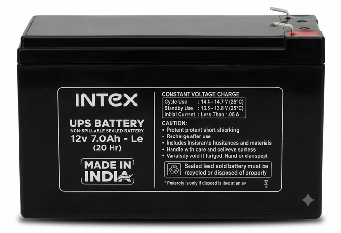 INTEX 12V 7Ah-Le Non-Spillable Sealed Rechargeable UPS Battery