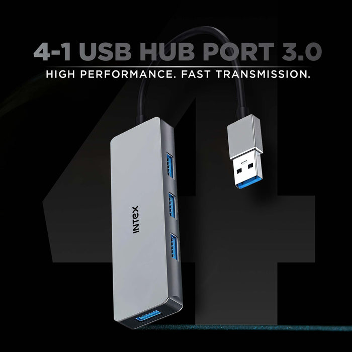 Intex 4-in-1 USB Hub 3.0 with High-Speed Data Transfer