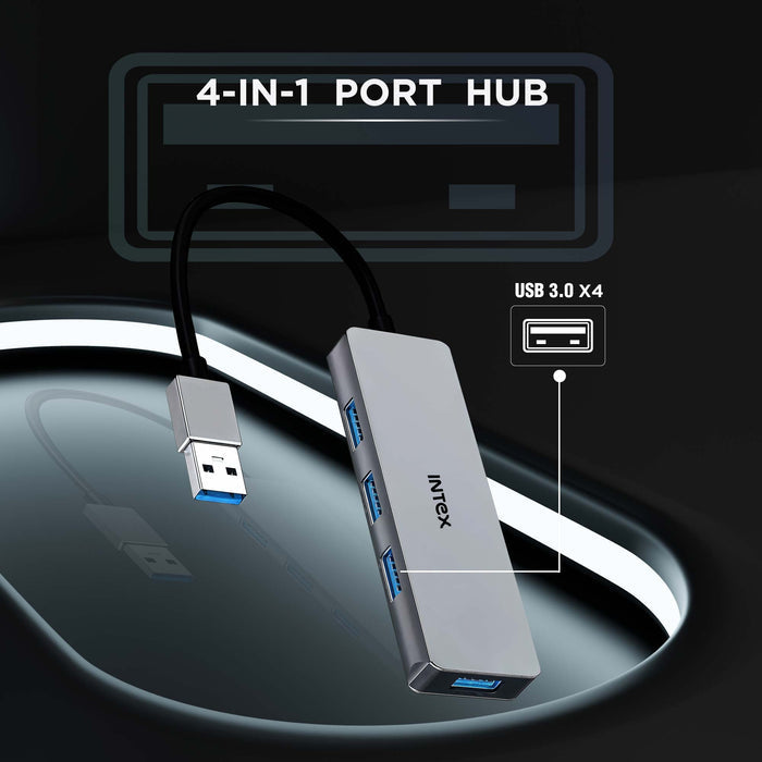 Intex 4-in-1 USB Hub 3.0 with High-Speed Data Transfer