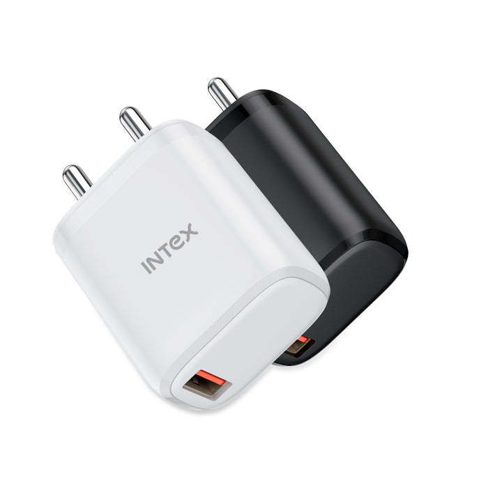 Intex Bolt Quick 20W QC Fast Charger - Black, White