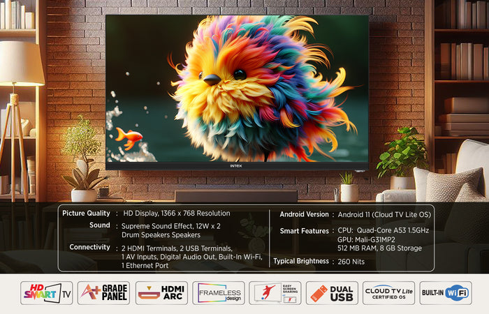 Intex LED-SHF32111 80 cm (32") HD Smart LED TV