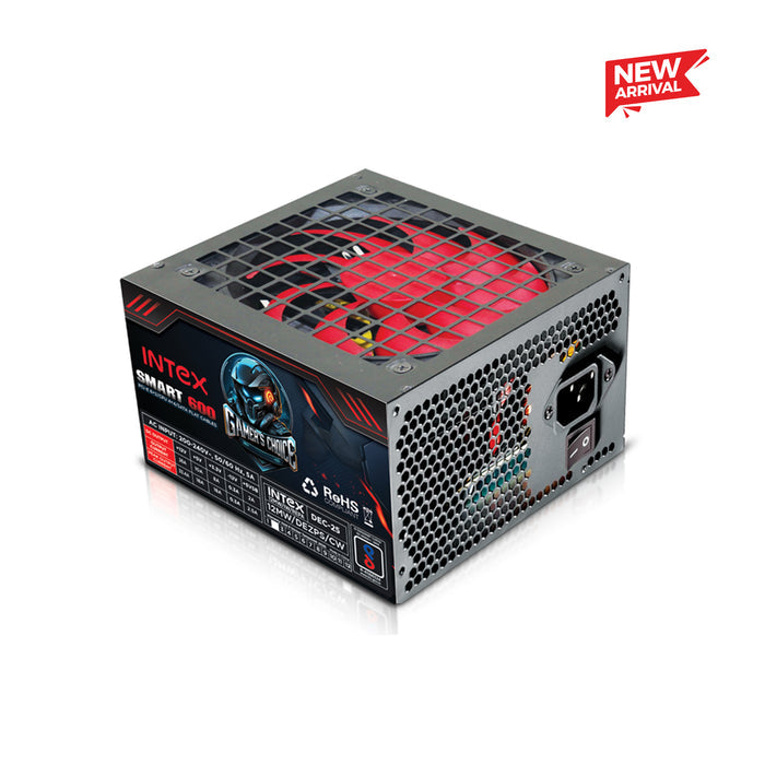 INTEX Smart 600 SMPS – 600W Gaming Power Supply with PCI