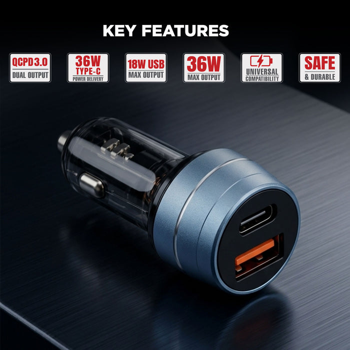 Intex Swift 36W QCPD Car Charger