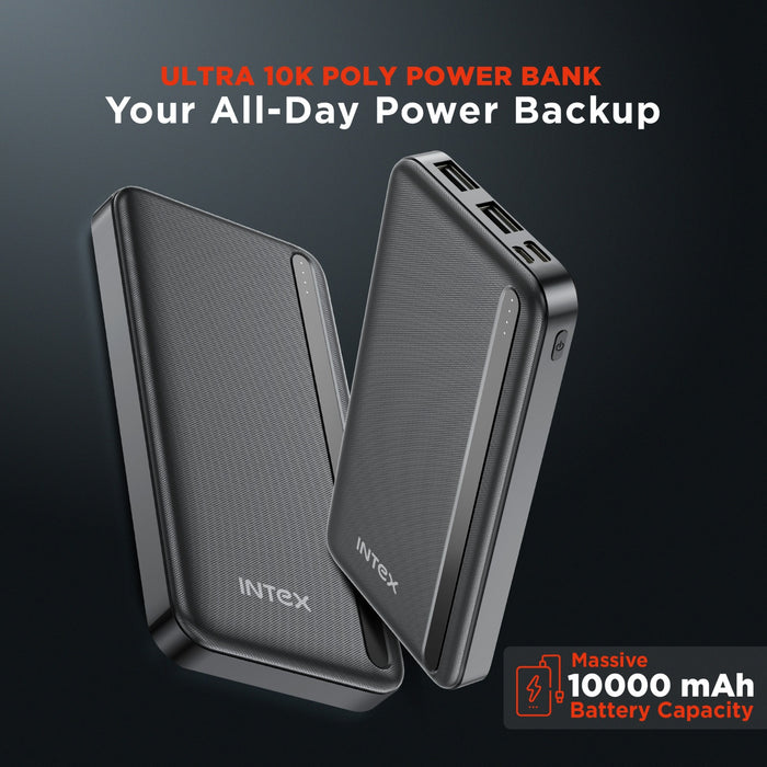 Intex Ultra 10000mAh Power Bank Coal Black