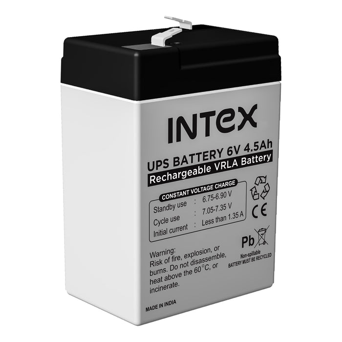 Intex UPS Battery 6V 4.5Ah Rechargeable VRLA Battery