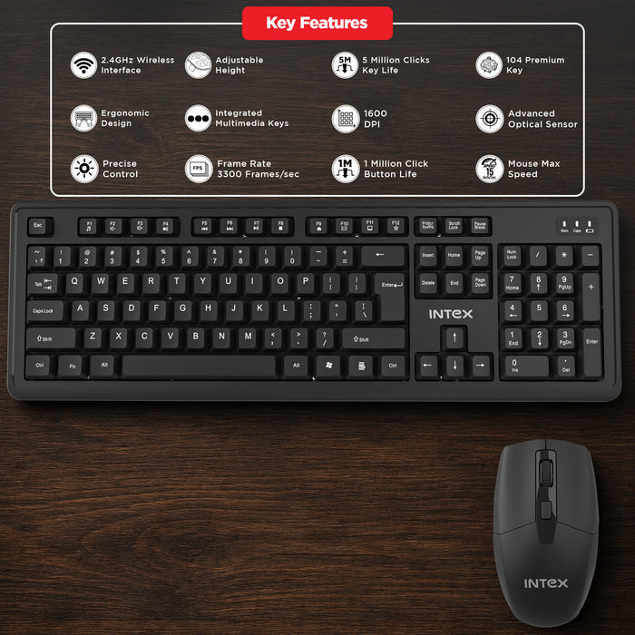 Intex Work Smart Wireless Keyboard & Mouse Combo