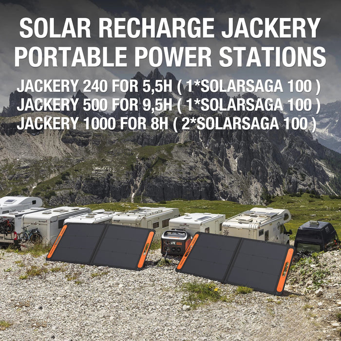 Jackery SolarSaga 100W Solar Panel - Black & Orange | 263-21-0002-000059