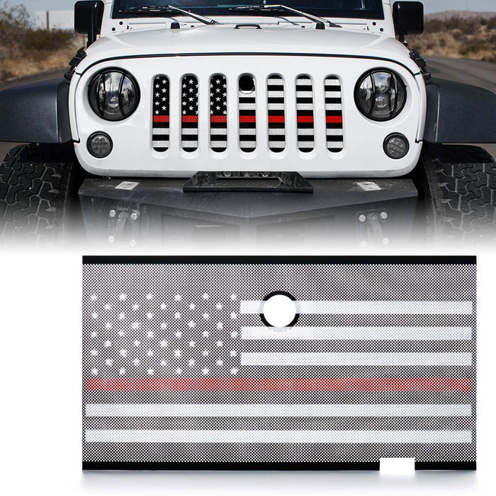 Jeep Grille Insert with American Flag For 2007-2018 Jeep Wrangler JK