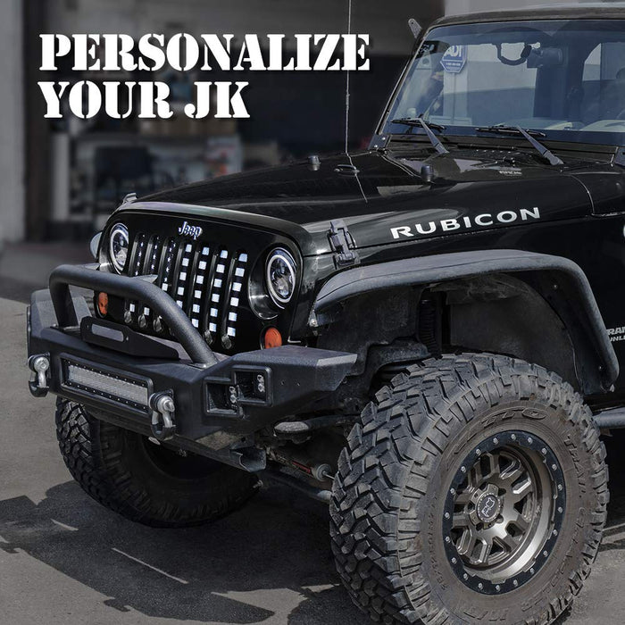 Jeep Grille Insert with American Flag For 2007-2018 Jeep Wrangler JK